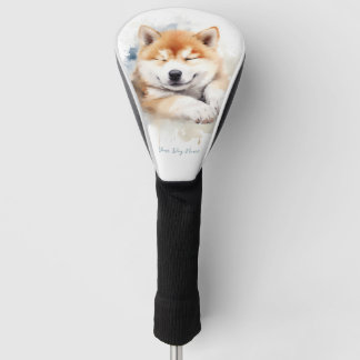 Couvre-club De Golf Super mignon ange dormant chiot akita chien 004