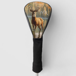 Couvre-club De Golf Superbe 12 Point Buck Eaux d'automne Monogramme