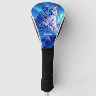 Couvre-club De Golf Superbe léopard des neiges sur Mountain Rock