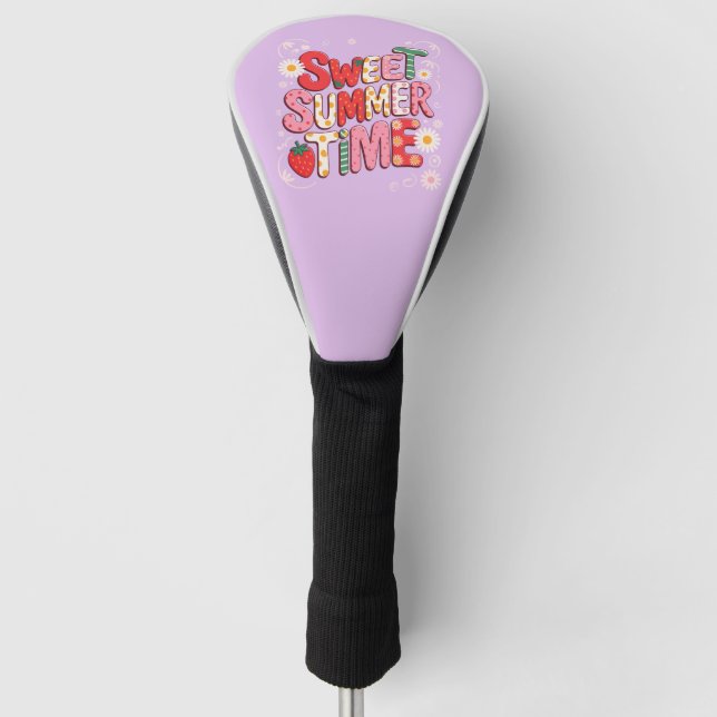 Couvre-club De Golf Sweet Summer Time Coquette Strawberry Retro Beach (Devant)