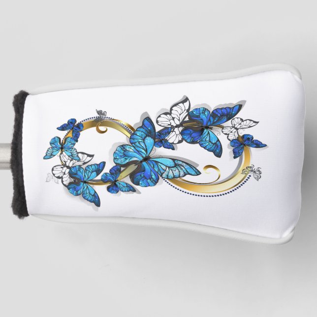 Couvre-club De Golf Symbol Infinity of Blue Morpho Butterflies (Devant)