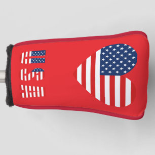 Couvre-club De Golf Symbole d'amour patriotique Golf Putter Head Cover
