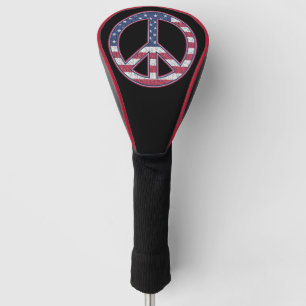 Couvre-club De Golf Symbole de paix du drapeau américain