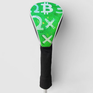 Couvre-club De Golf Symboles de Bitcoin (Bright Profit Green - 5)
