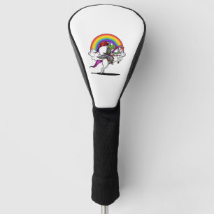 Couvre-club De Golf T-Rex Dinosaur équitation Unicorne arc-en-ciel drô