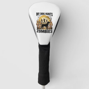 Couvre-club De Golf T-shirt Halloween Vintage Chien de Chasse aux Zomb