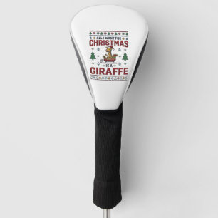 Couvre-club De Golf T-Shirt Noël Girafe Chariot Drôle Vacances Des