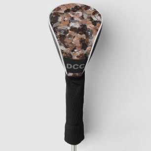 Couvre-club De Golf Taches de peinture grises, marron et noires