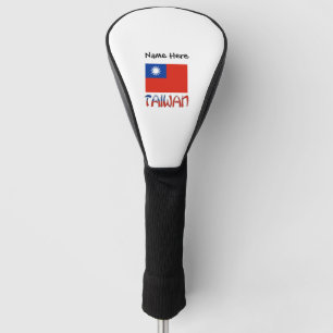 Couvre-club De Golf Taïwan Drapeau Taïwanais Noir Personnalisation 