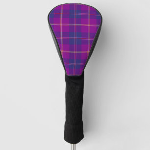 Couvre-club De Golf Tartan Highland à la mode Violet et Or