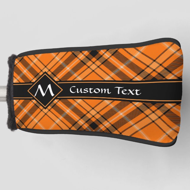Couvre-club De Golf Tartan orange d'Halloween (Devant)