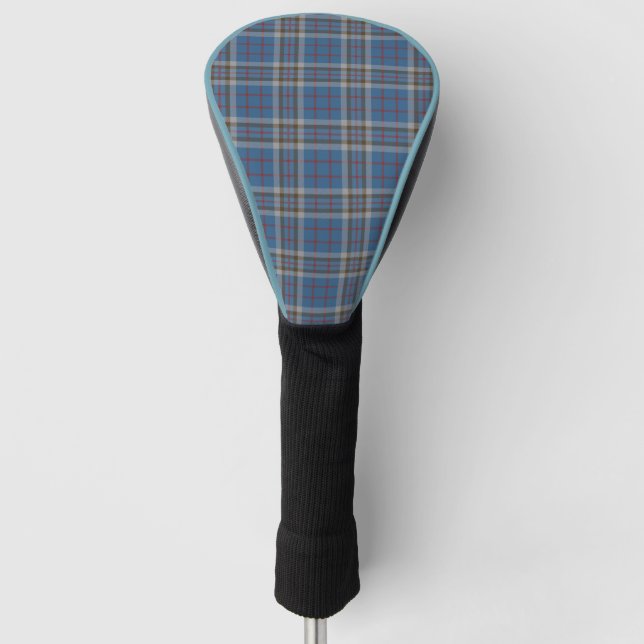 Couvre-club De Golf Tartan Rustique gris bleu mat (Devant)