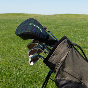 Couvre-club De Golf Tartan Vert Rustique Carreaux Personnalisé Classiq