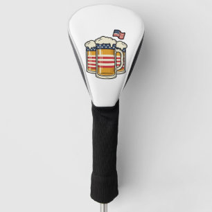 Couvre-club De Golf Tasse à bière patriotique design vectoriel vintage