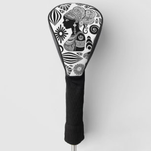 Couvre-club De Golf Tatouage Tribal Portrait de Fille Africaine