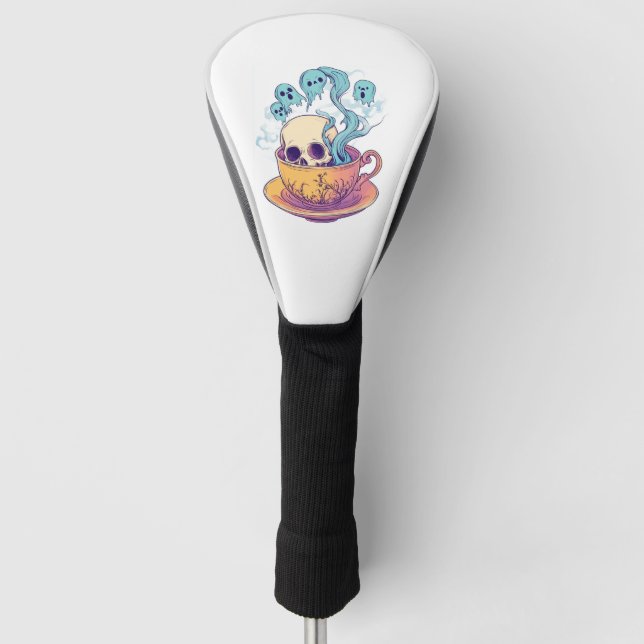 Couvre-club De Golf Tea & Bones � Funny Relaxed Skull (Devant)