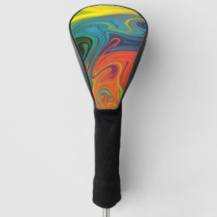 Couvre-club De Golf Tendance néon orange rouge bleu jaune vert Abstrai