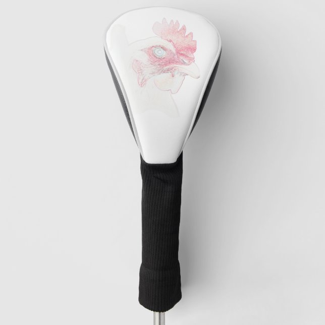 Couvre-club De Golf Tête de coq de poulet funky (Devant)