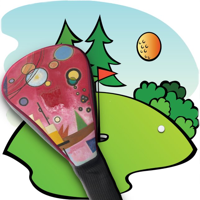 Couvre-club De Golf TÊTE DE GOLF - Rouge lourd par Wassily Kandinsky (Créateur téléchargé)
