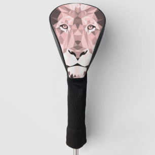 Couvre-club De Golf Tête de lion géométrique du Rose royal