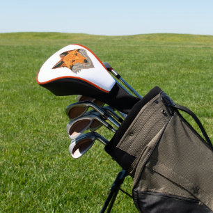 Couvre-club De Golf Tête de renard orange polygonale