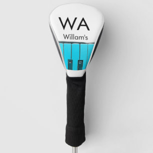Couvre-club De Golf Texte de lettre initiale ajout monogramme piano mu