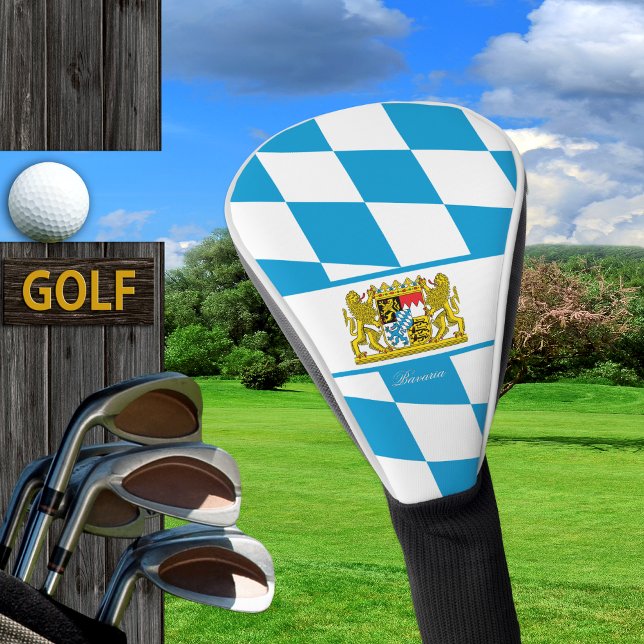 Couvre-club De Golf Top Bavaria Golf Covers, Drapeau Bavarois (Créateur téléchargé)