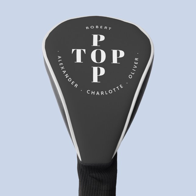 Couvre-club De Golf Top Pop Père Papa Nom de famille personnalisé (Top Pop father dad personalized dad and child name golf head cover)