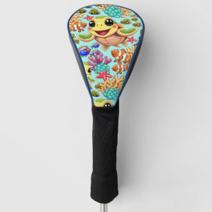 Couvre-club De Golf Tortue de mer Bébé heureux et mignonne personnage