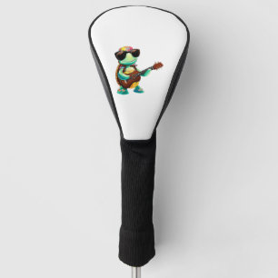 Couvre-club De Golf Tortue tropicale avec guitare