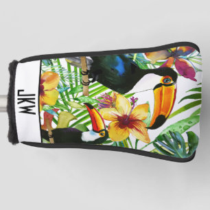 Couvre-club De Golf Toucans tropicaux et à la mode moderne floral