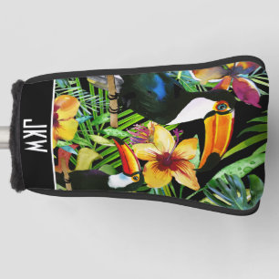 Couvre-club De Golf Toucans tropicaux et à la mode moderne floral