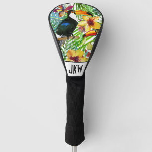 Couvre-club De Golf Toucans tropicaux et à la mode moderne floral
