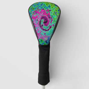 Couvre-club De Golf Tourbillon rétro Super rose et bleu chaud