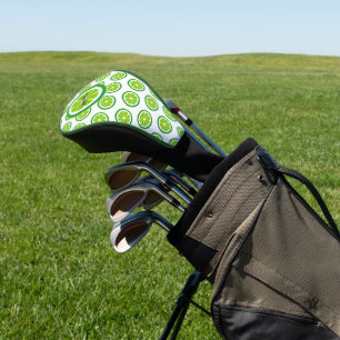 Couvre-club De Golf Tranches de chaux sur Citrus blanc été personnalis