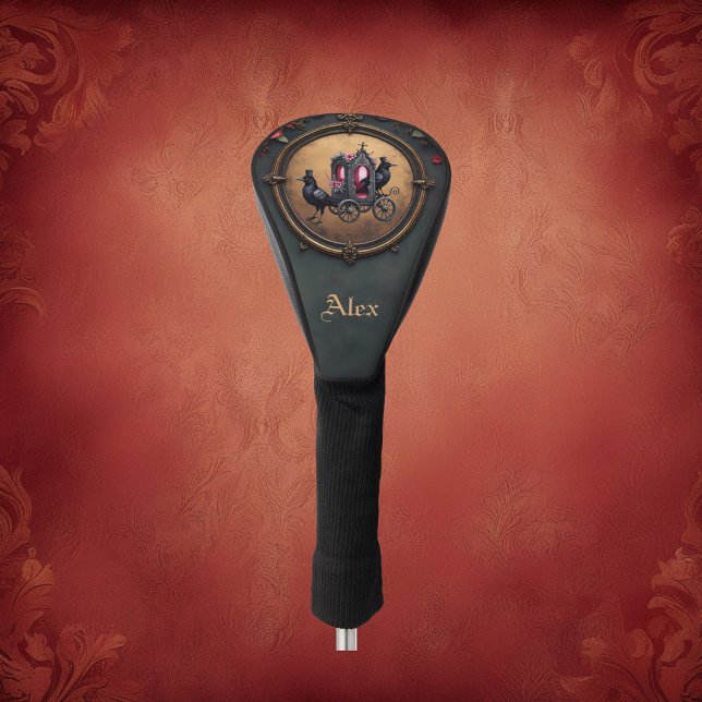 Couvre-club De Golf Transport gothique avec Ravens et Rose. (Créateur téléchargé)