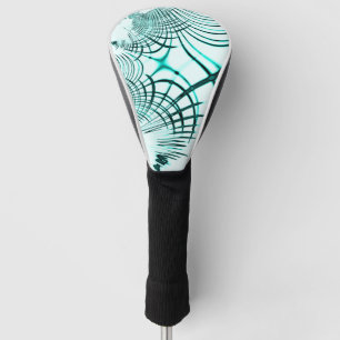 Couvre-club De Golf Traversée cyan aqua lignes courbes sur arrière - p