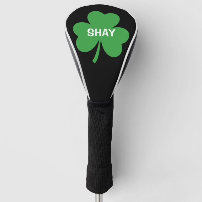 Couvre-club De Golf Trèfle irlandais vert Monogram (Devant)