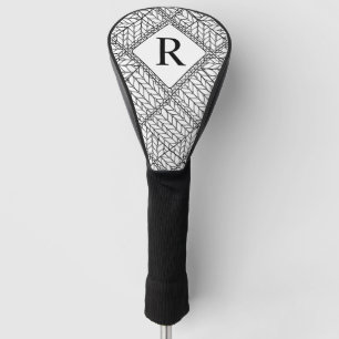 Couvre-club De Golf TRICOT de Jacquard Golf Couverture + Initiale