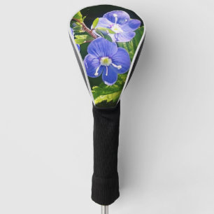 Couvre-club De Golf Trois fleurs bleues