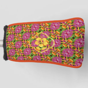 Couvre-club De Golf Tropical Hawaïen Floral Bohème Aloha Putter