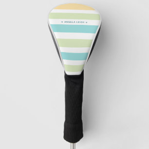 Couvre-club De Golf Tropiques de Whimsical Cabana Stripes