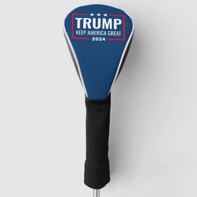 Couvre-club De Golf Trump 2024 Gardez l'Amérique grande - bleu rouge (Devant)