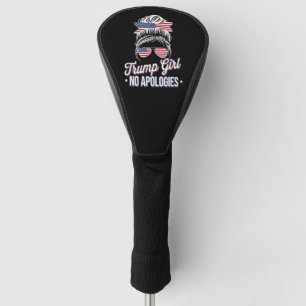 Couvre-club De Golf Trump Girl Pas d'excuses Messy Bun Retro Vintage