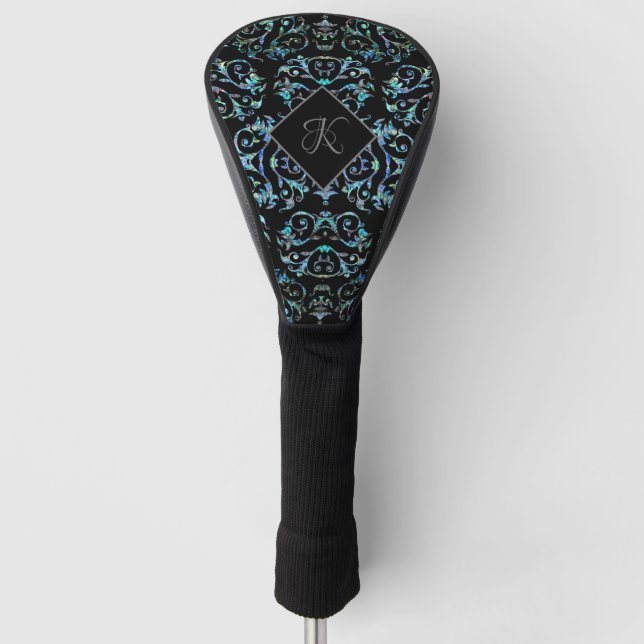 Couvre-club De Golf Turquoise Perle Motif Monogrammé (Devant)