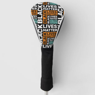 Couvre-club De Golf Typographie BLM Orange Blue