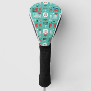 Couvre-club De Golf Typographie MODERNE de MAMAN en turquoise Motif Po