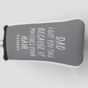 Couvre-club De Golf Typographie moderne drôle papa gris cheveux fête d
