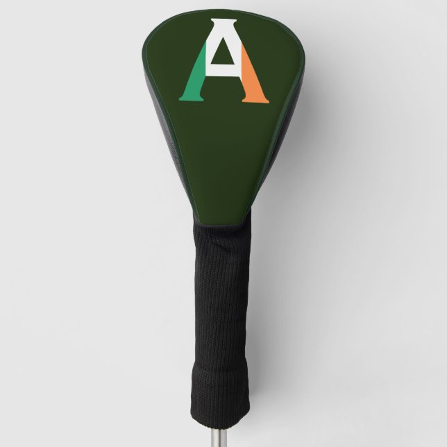 Couvre-club De Golf Un monogramme superposé sur le dccnt du drapeau ir (Devant)