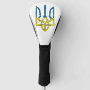 Couvre-club De Golf Un trident ukrainien texturé drapeau d'Ukraine cou